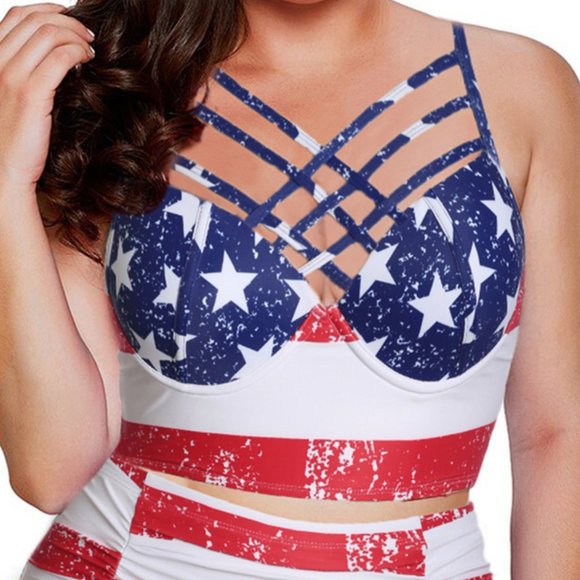 Red and Blue Bikini Swimwear 36 DD - Picture 3 of 3